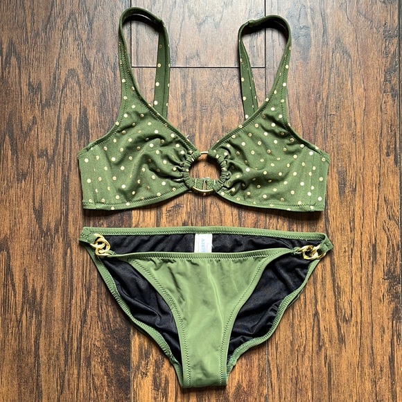 J. Crew Swim J Crew Greengold Polka Dot Bikini Poshmark
